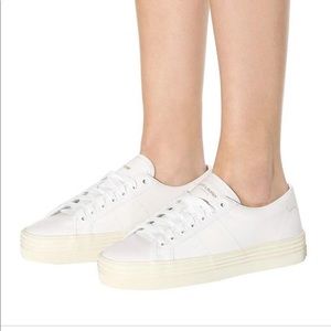 Saint Laurent white platform sneakers